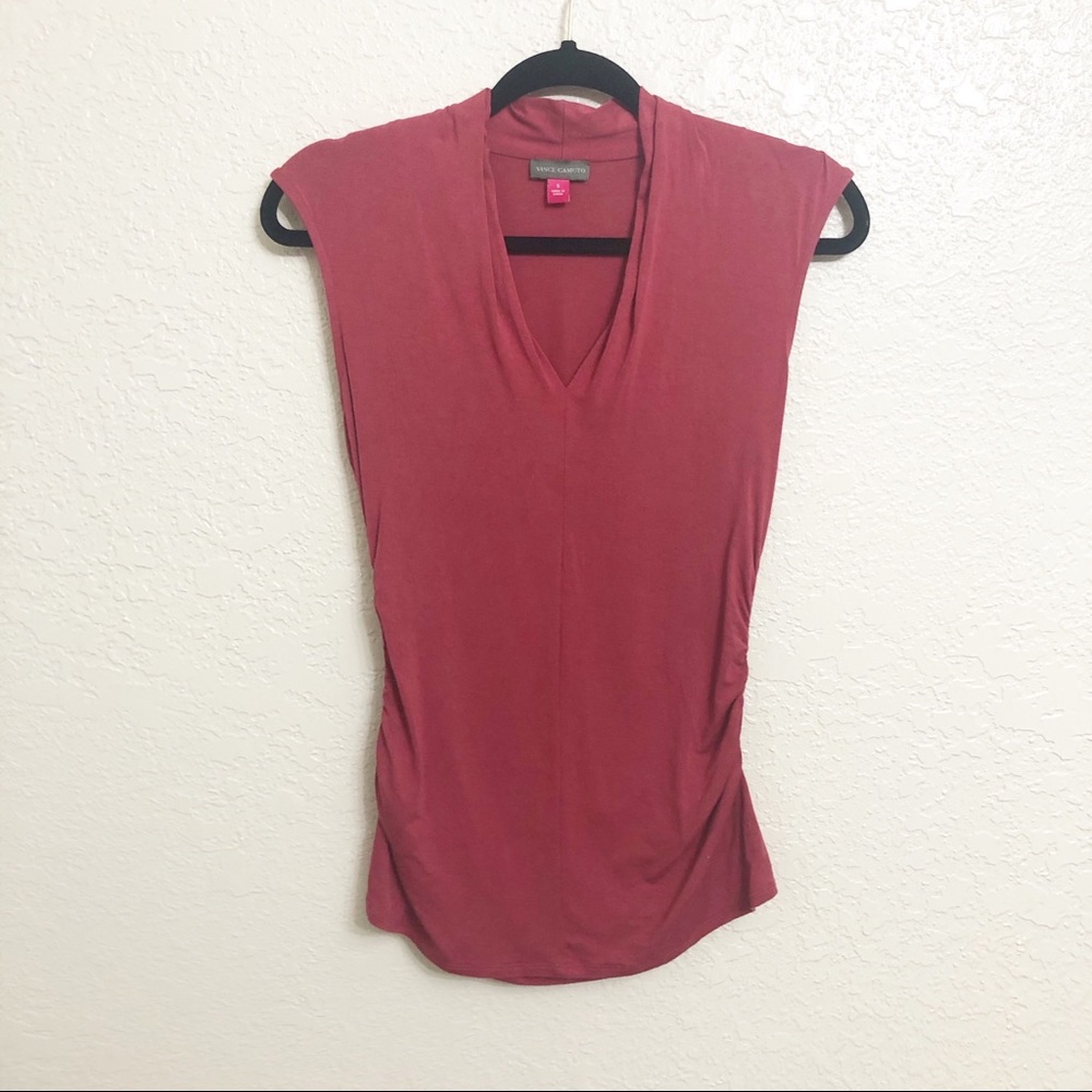 Vince Camuto Sleeveless Ruched Top